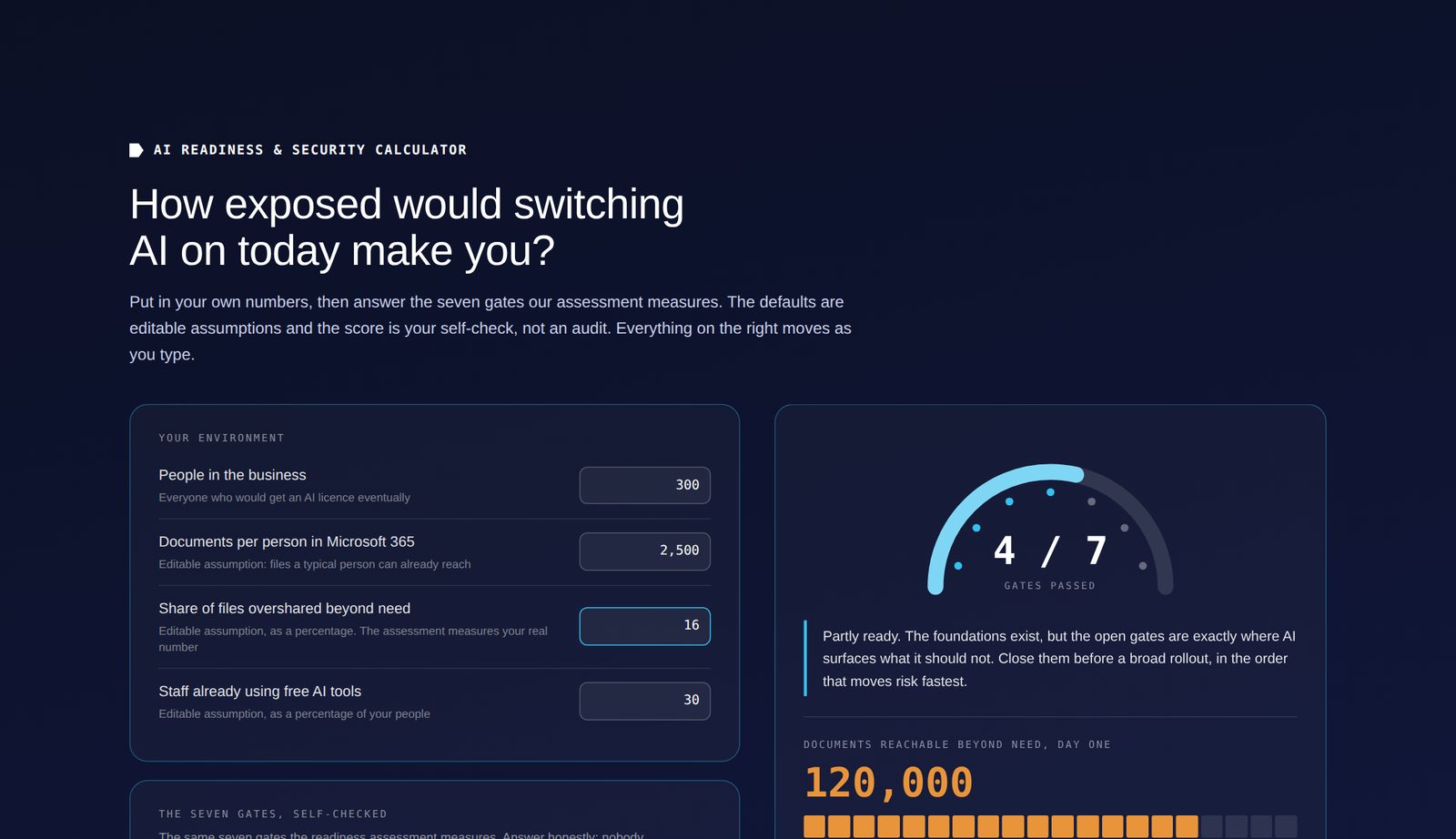 AI readiness and security calculator